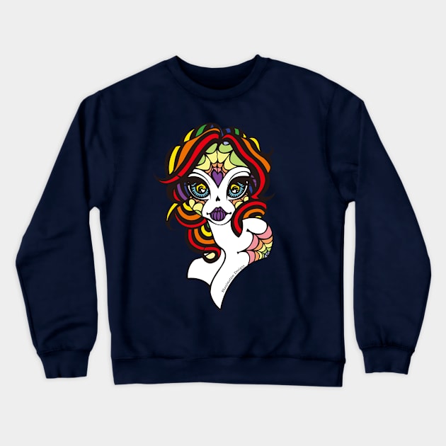 Rainbow Sugar Skull Crewneck Sweatshirt by Shanimation